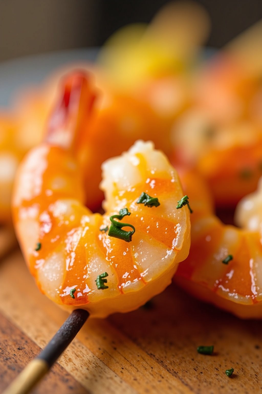 Best Grilled Shrimp Skewers with Lemon Herb Marinade cross-section, glistening textures