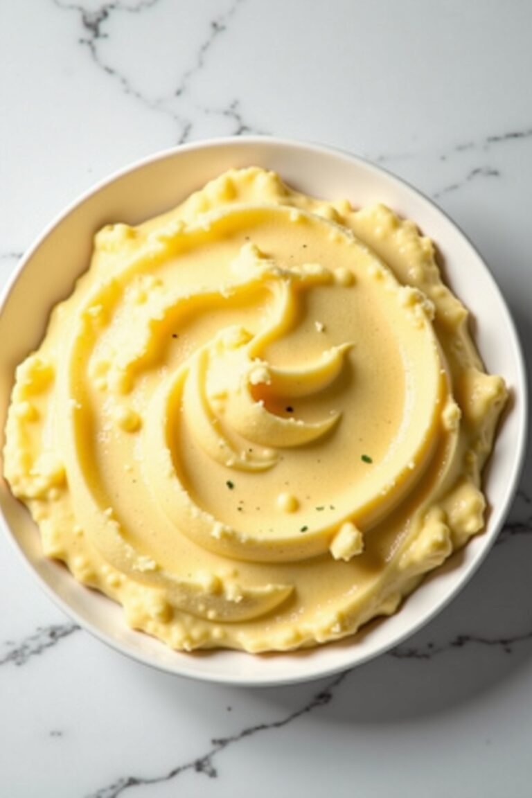 creamy garlic parmesan mashed potatoes for thanksgiving dinner on white marble surface