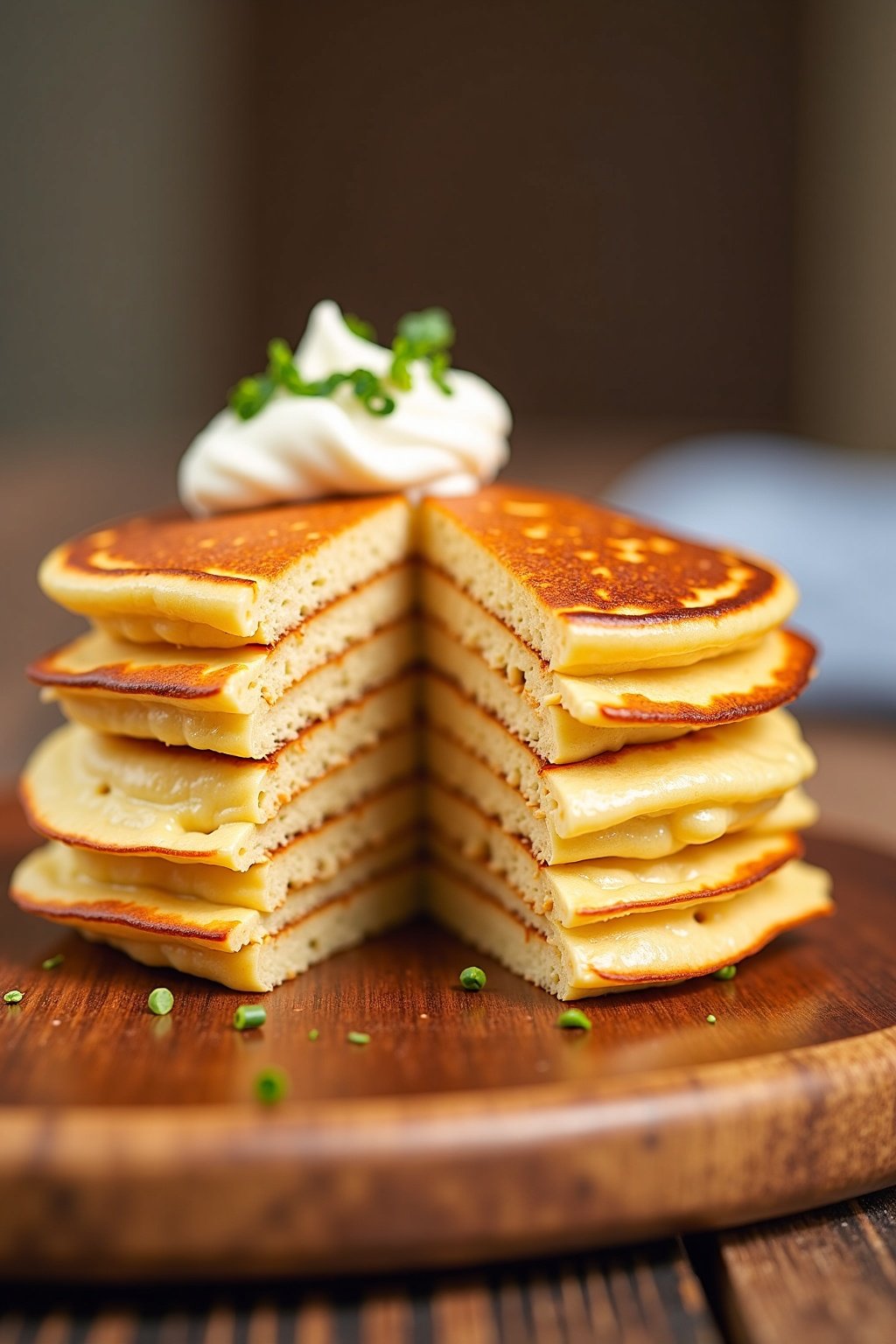 Elegant Mother's Day Brunch Pancakes Recipe cross-section, showcasing fluffy texture