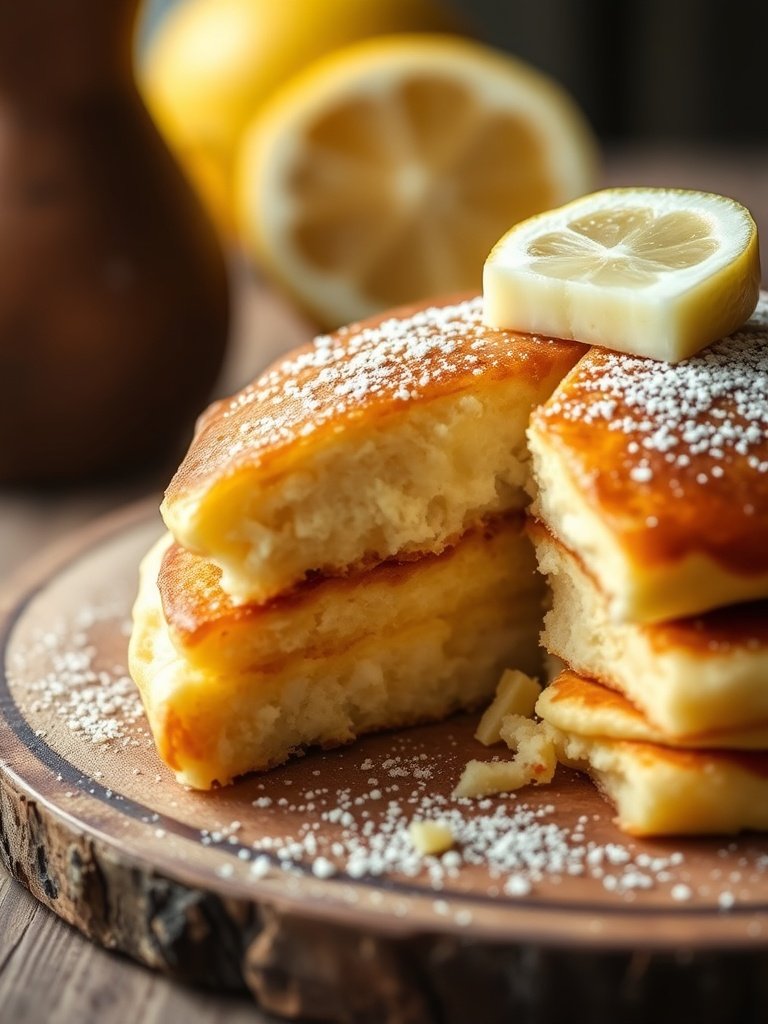 Gourmet Mother's Day Lemon Ricotta Pancakes cross-section showing texture