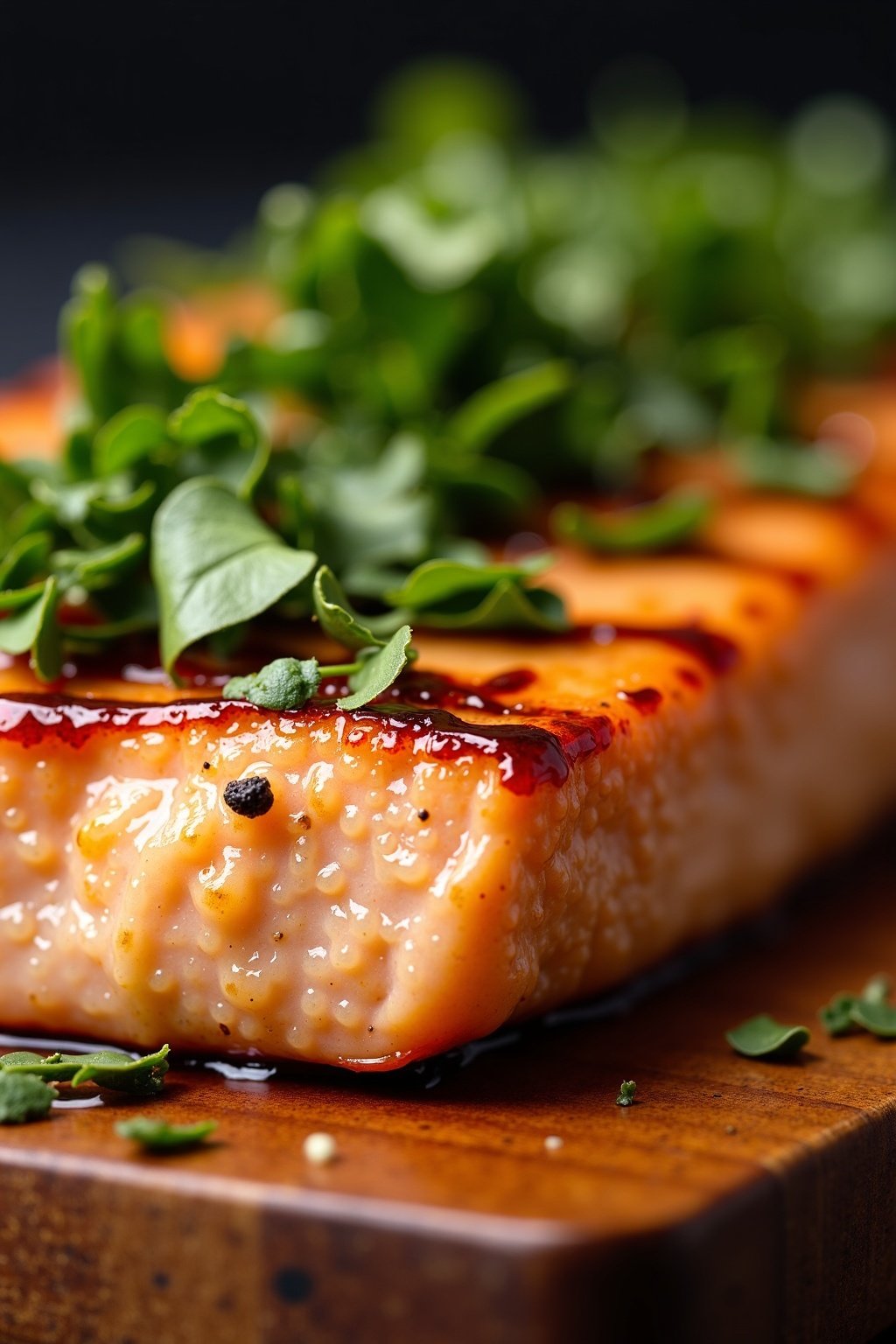 Grilled Cedar Plank Trout with Fresh Herbs Recipe cross-section, detailed texture