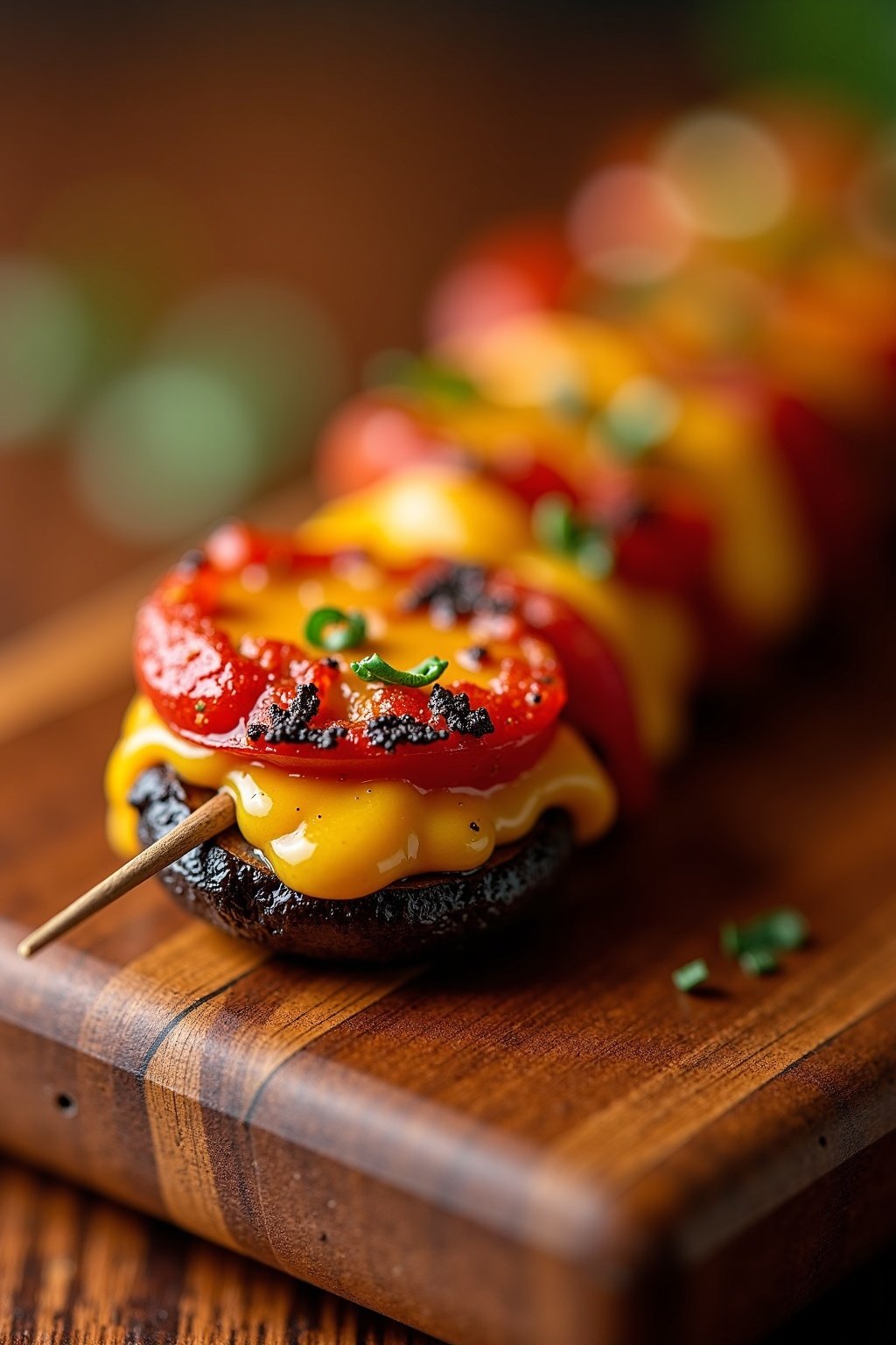Grilled Eggplant Parmesan Skewers for Father's Day cross-section showcasing texture
