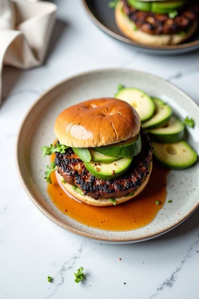 Delicious Grilled Portobello Mushroom Burgers with Avocado for Veggie Lovers