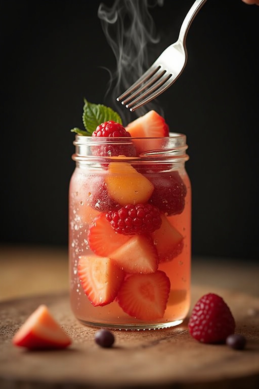 Homemade Fruit infused water close-up