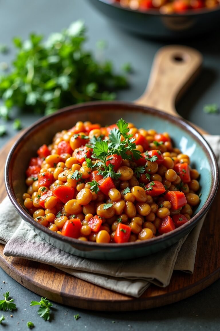 Savory Lentil and Vegetable Curry Recipe with colorful vegetables and herbs, max 125 chars