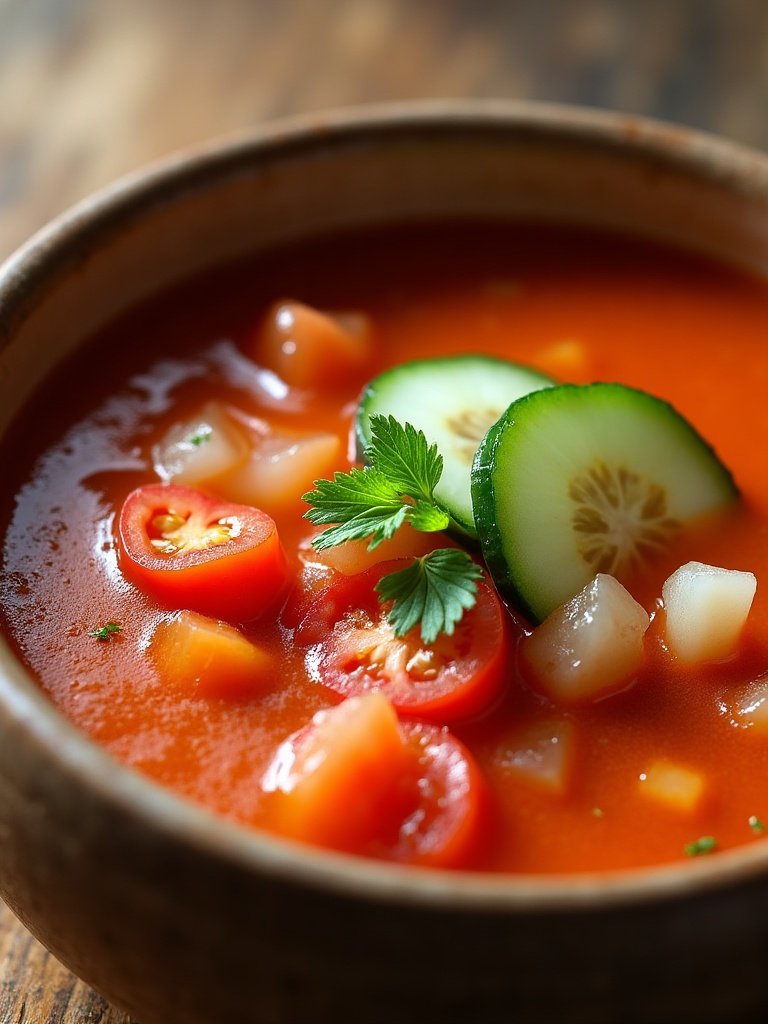 Family Gazpacho recipes close up