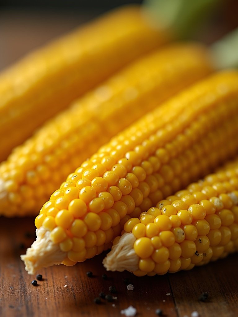 Homemade Grilled corn close up