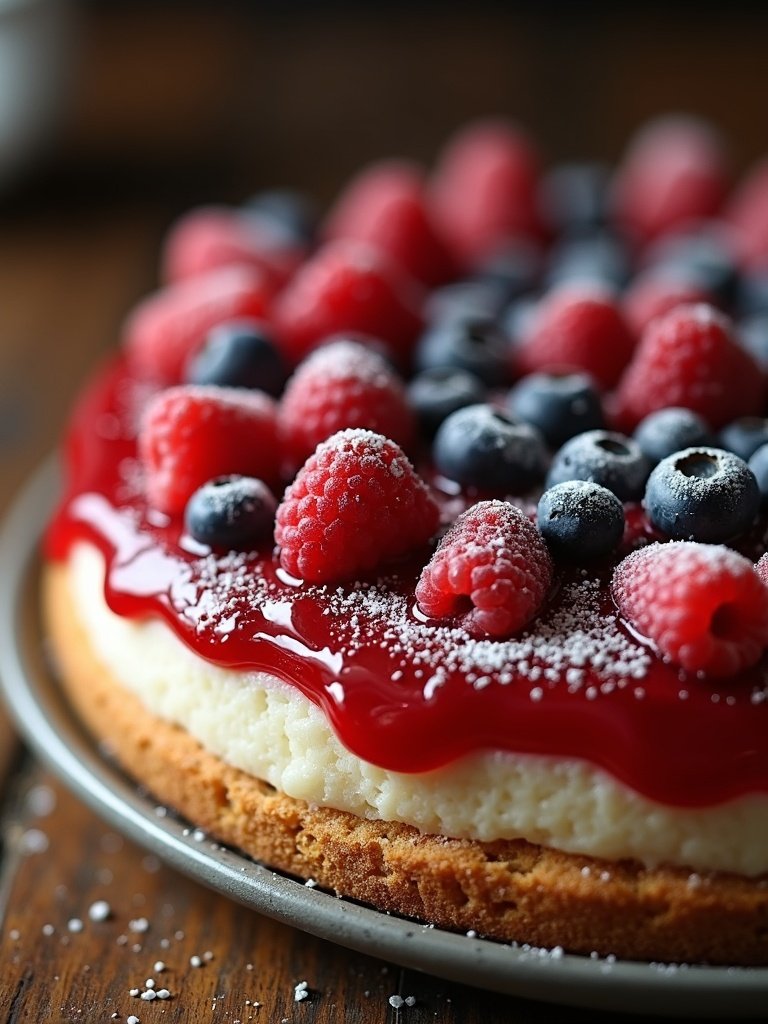 Homemade Red white and blue desserts close up
