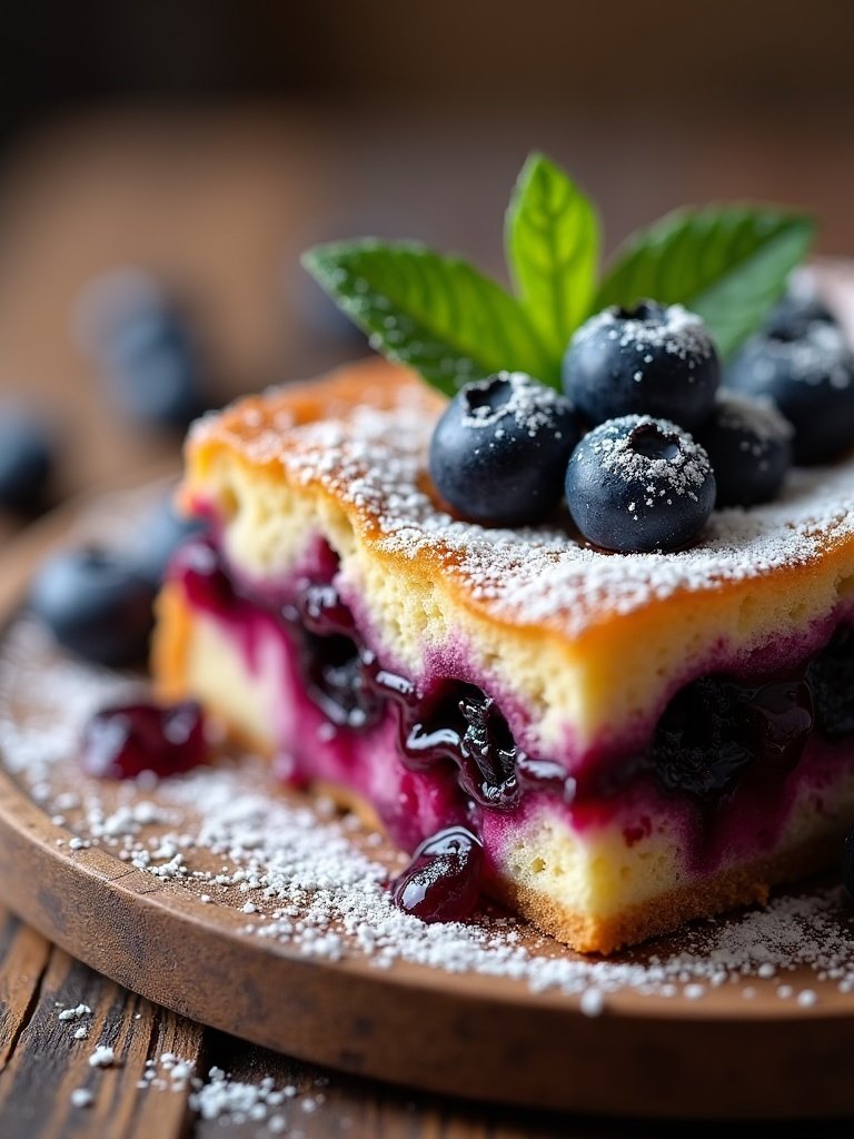Quick Blueberry desserts close up