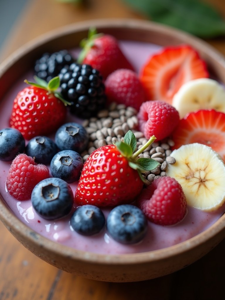 Quick Smoothie bowls close up