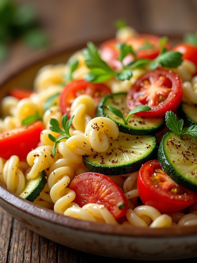 Vegan Pasta salad recipes close up