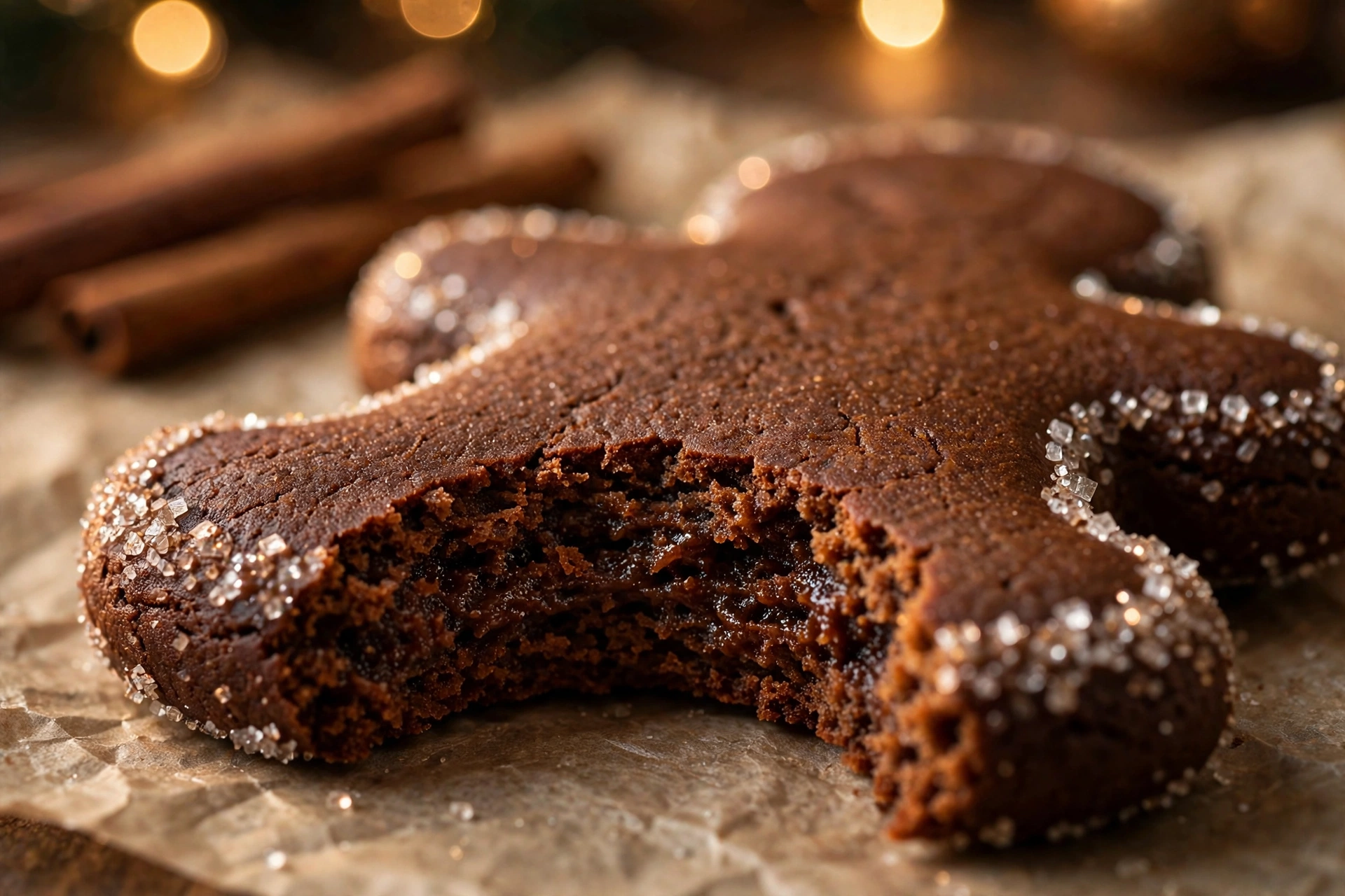 Stack of healthy gingerbread cookies with dark chocolate drizzle