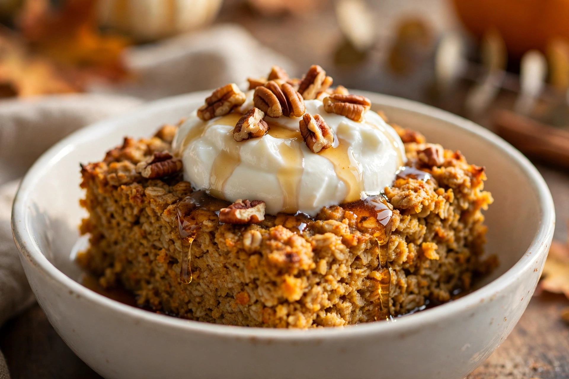 close-up of oatmeal square